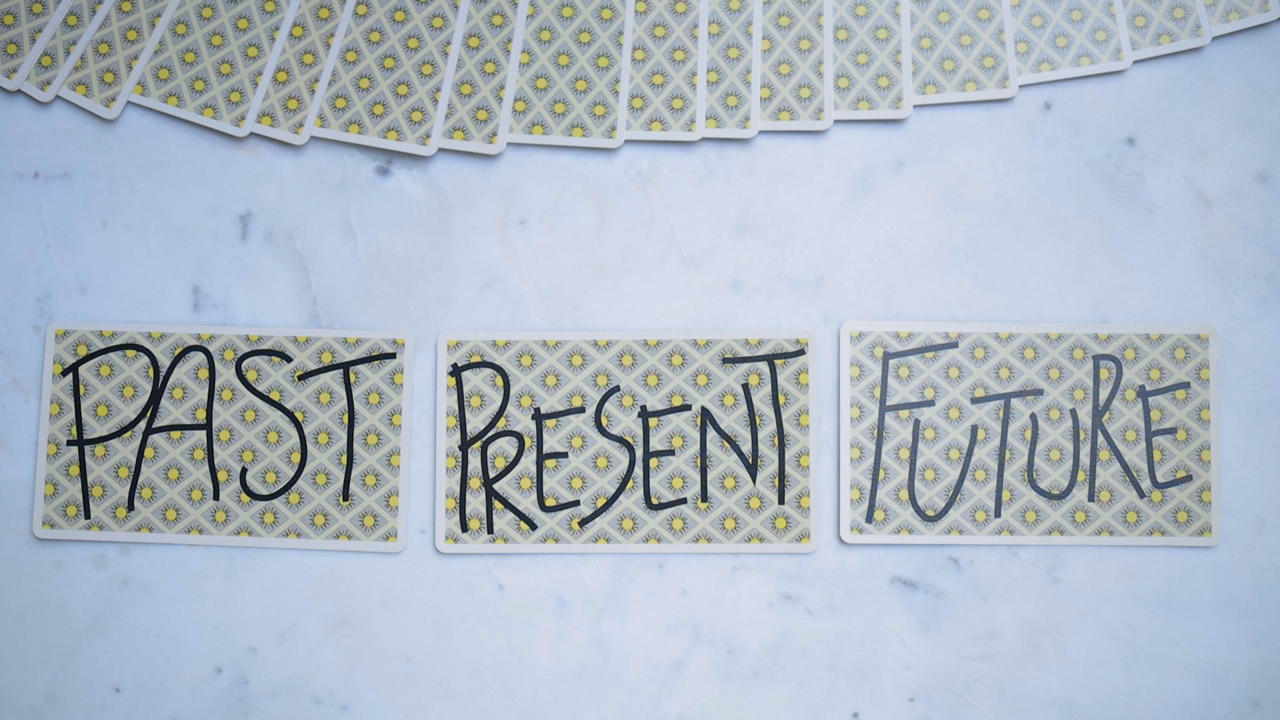 Past Present Future by Rick Lax ~ Rick's most powerful trick, improved in every way. 3 cards freely chosen tell a personal story, and the reveal gets intense reactions.