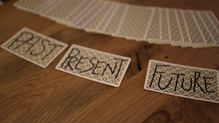 Past Present Future by Rick Lax ~ Rick's most powerful trick, improved in every way. 3 cards freely chosen tell a personal story, and the reveal gets intense reactions.